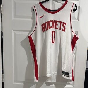 Nike White and Red Accented Jersey